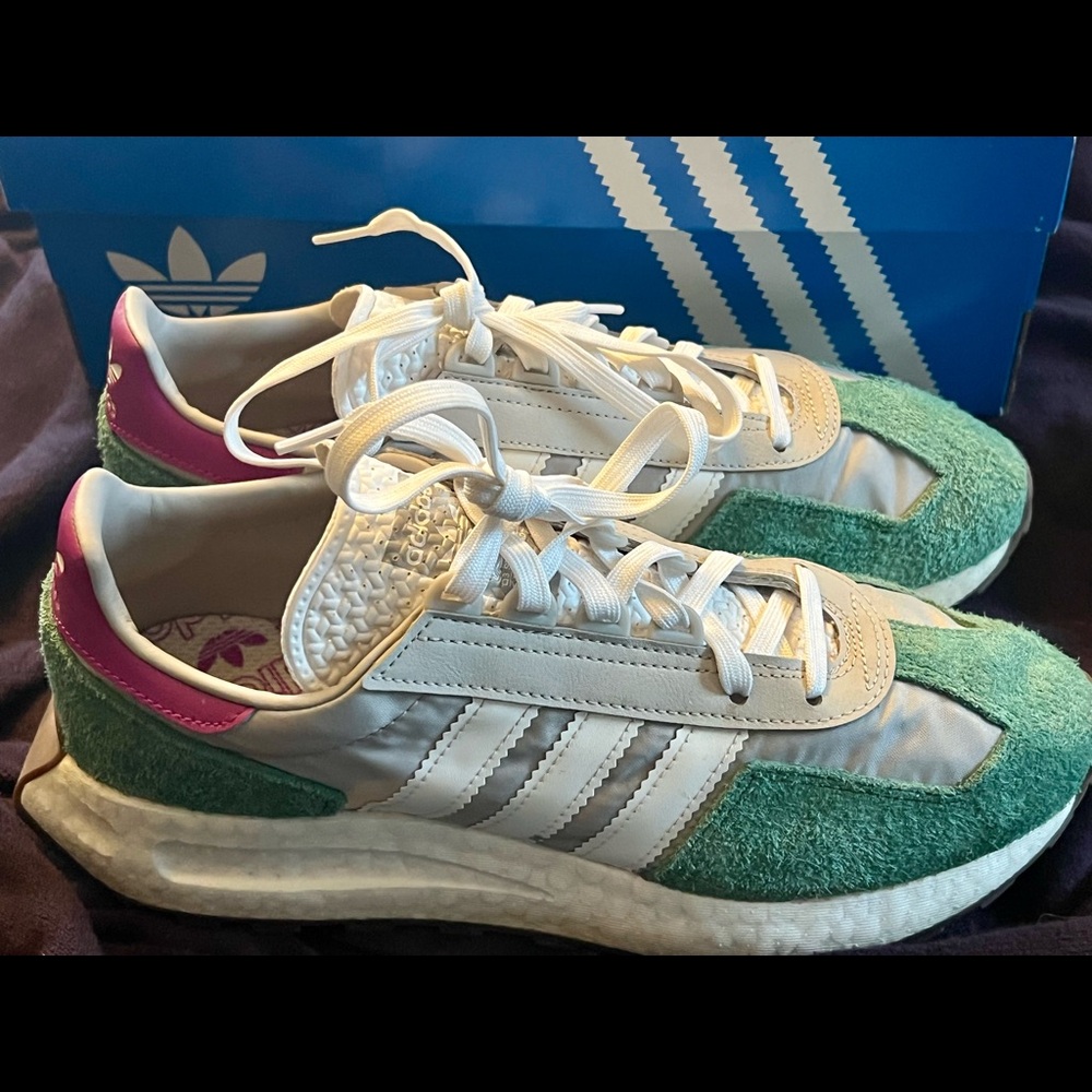 Unisex-Adidas Retropy E5 'Grey Collegiate Green' H03076-Size 10